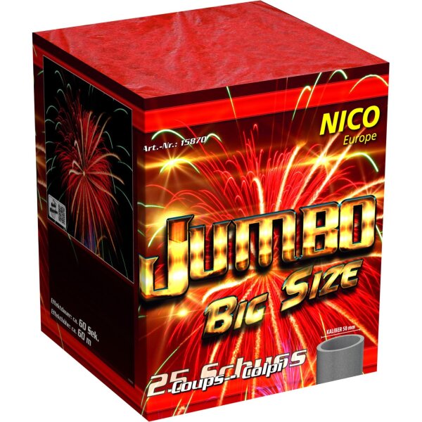 Nico Europe Jumbo Big Size 25-Schuss-Feuerwerk-Batterie