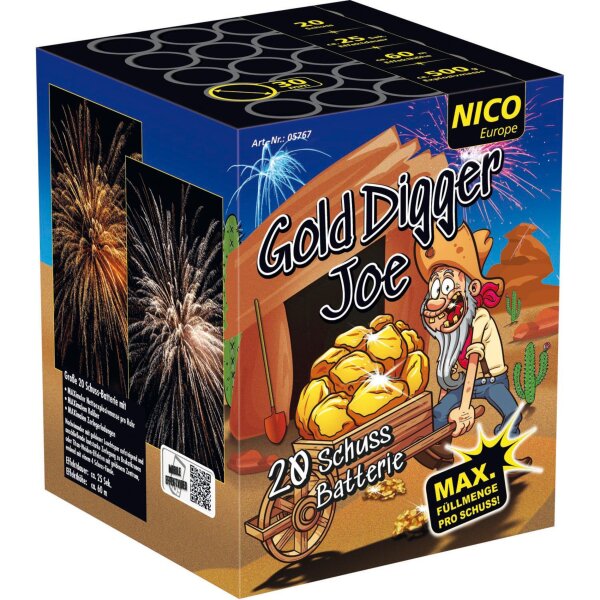 Nico Europe Gold Digger Joe 20-Schuss-Feuerwerk-Batterie